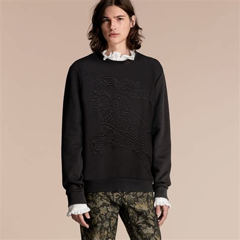 burberry equestrian knight device cotton blend sweatshirt